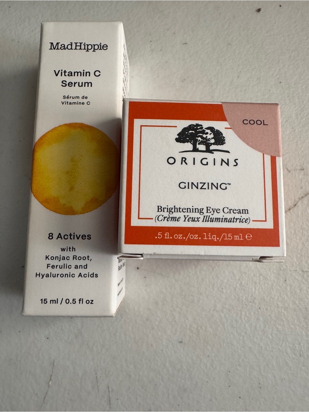 NIB Origins GinZing Brightening Eye Cream - Mad Hippie Vitamin C Serum Bundle